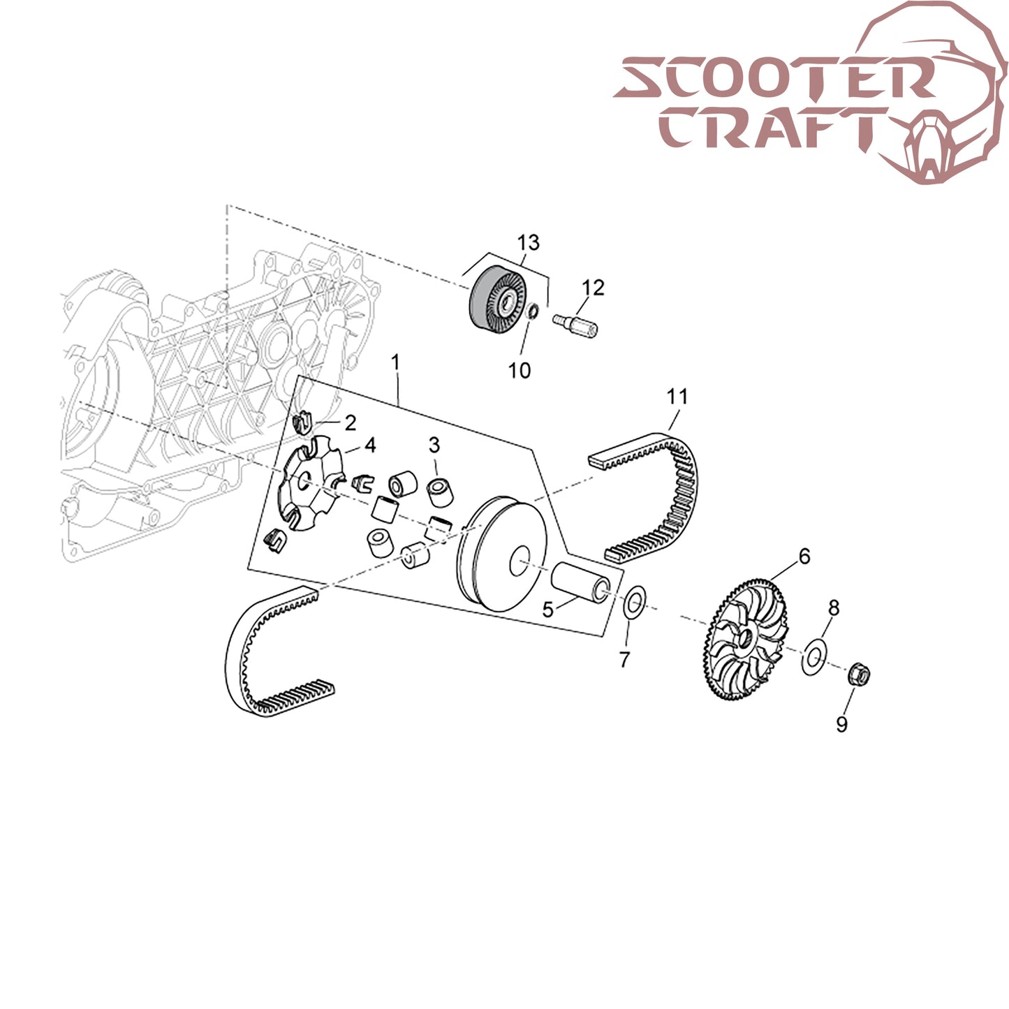 Variator drive face (half pulley fixed) Aprilia Atlantic 250, Derbi Gp1 250, Gilera Nexus 300, Piaggio Mp3 300