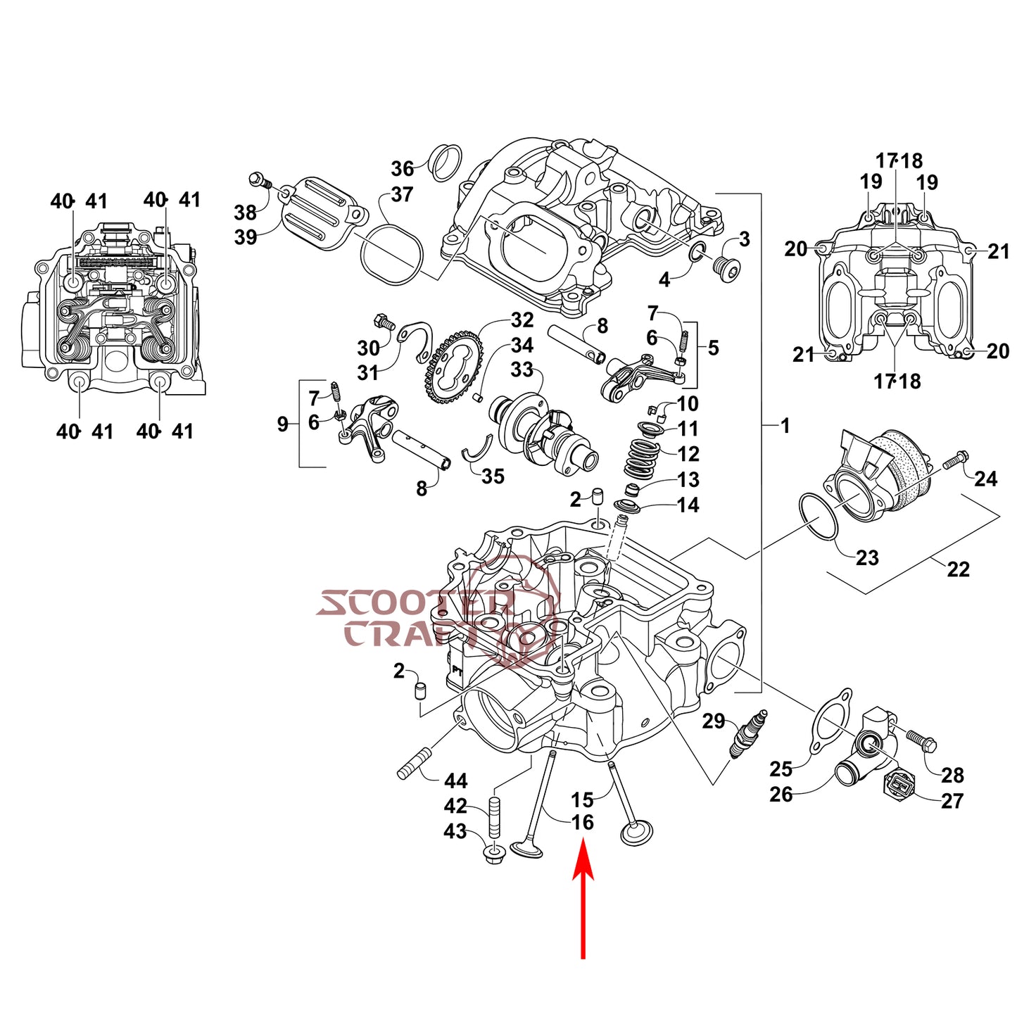 Intake (inlet) valve Arctic Cat 425 CR, Alterra 450, TRV 450, XC 450 EFI, Prowler 500