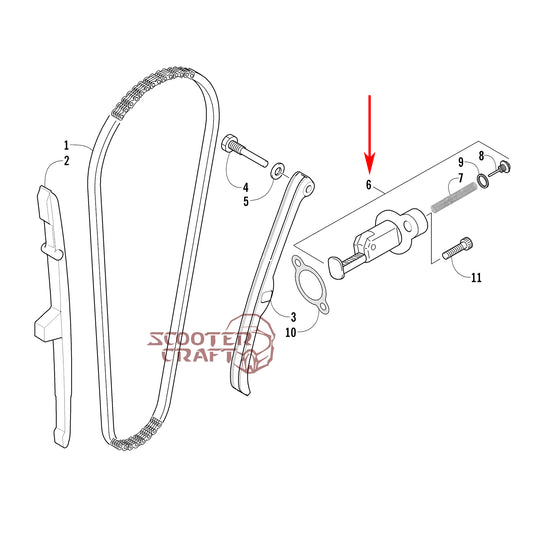 Tensioner lifter Arctic Cat ATV 350 CR, 366 4X4 Automatic 08-11, 400 TRV, 400 CR, Alterra 400