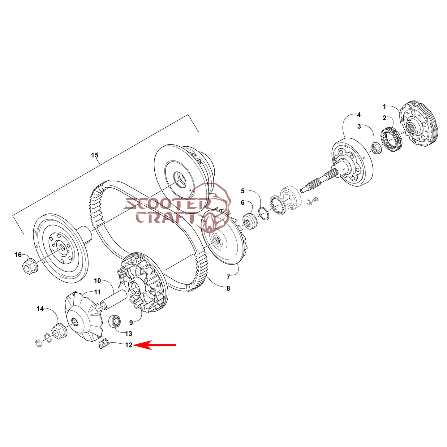 Variator sliders Arctic Cat ATV 366 4X4 Automatic, 400 TRV, 425 CR, Alterra 450, XC 450 EFI, UTV Prowler 500