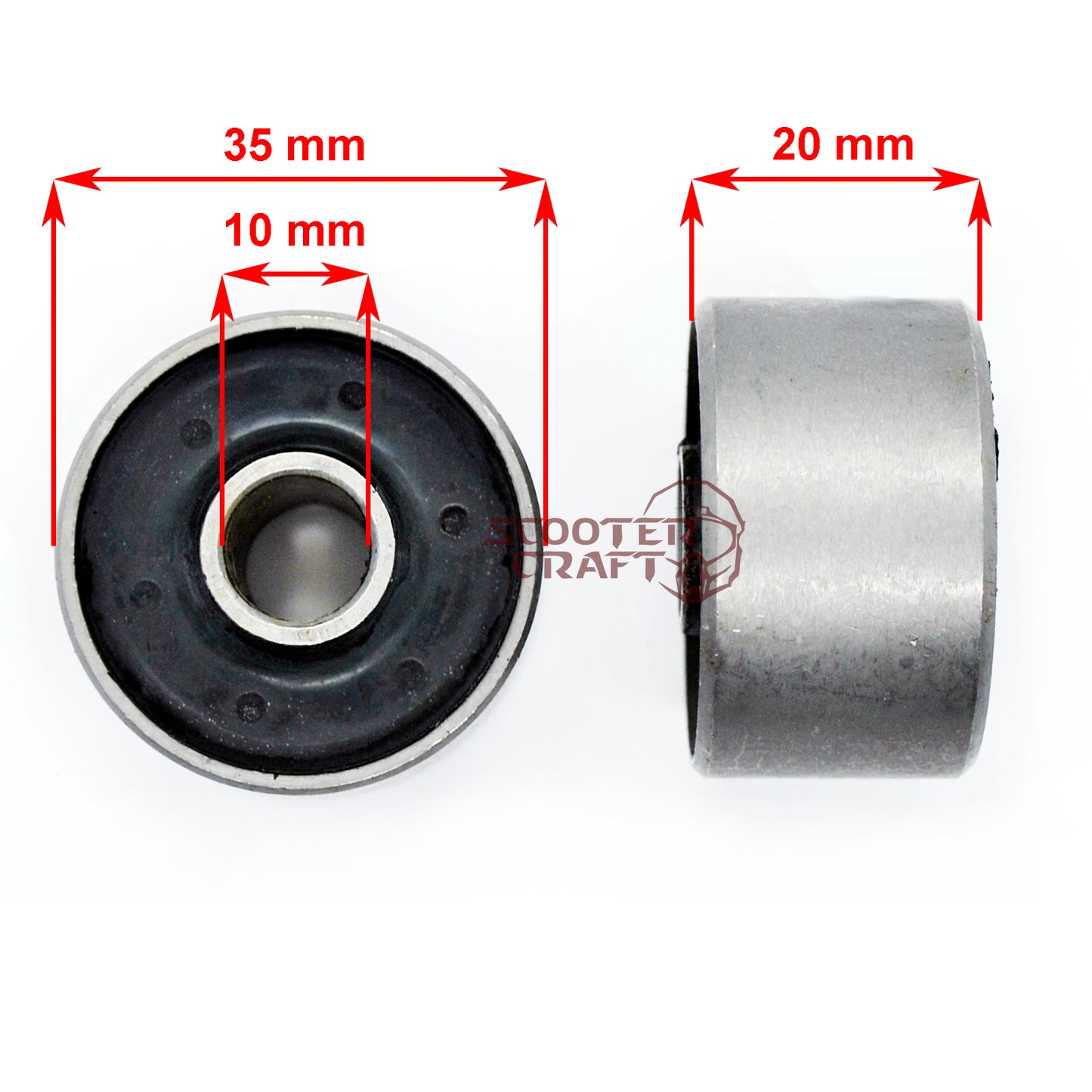 Engine mount rubber metal bushing 35x20x10 mm Keeway Hurricane 50 2T Flash