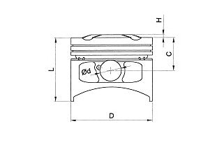 Piston KTM 250 SX-F 2013–2015 (77.99) compression 13.9:1 Sel. D