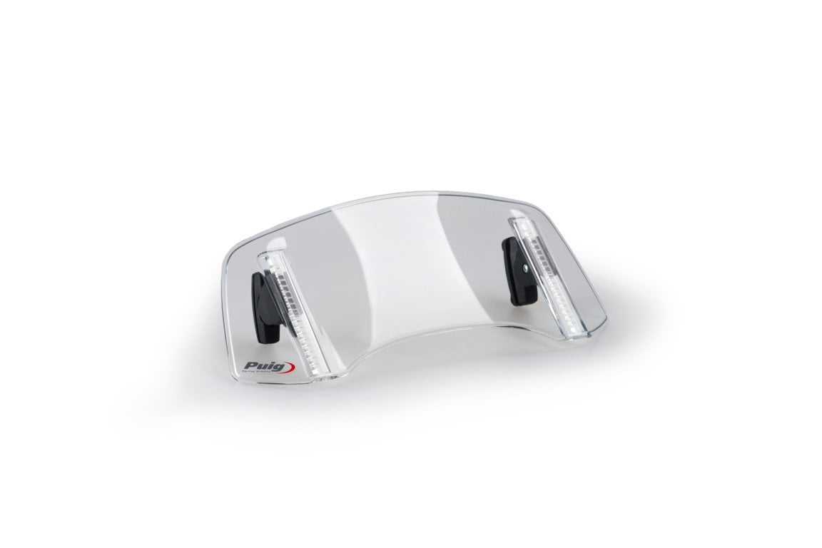 Adjustable deflector for screens and fairings 2.0 (30×13 cm, drilled) light smoke