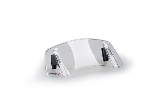 Adjustable deflector for screens and fairings 2.0 (30×13 cm, drilled) light smoke