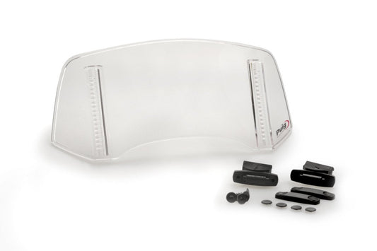 Adjustable deflector for screens and fairings 2.0 (30×13 cm, drilled) clear