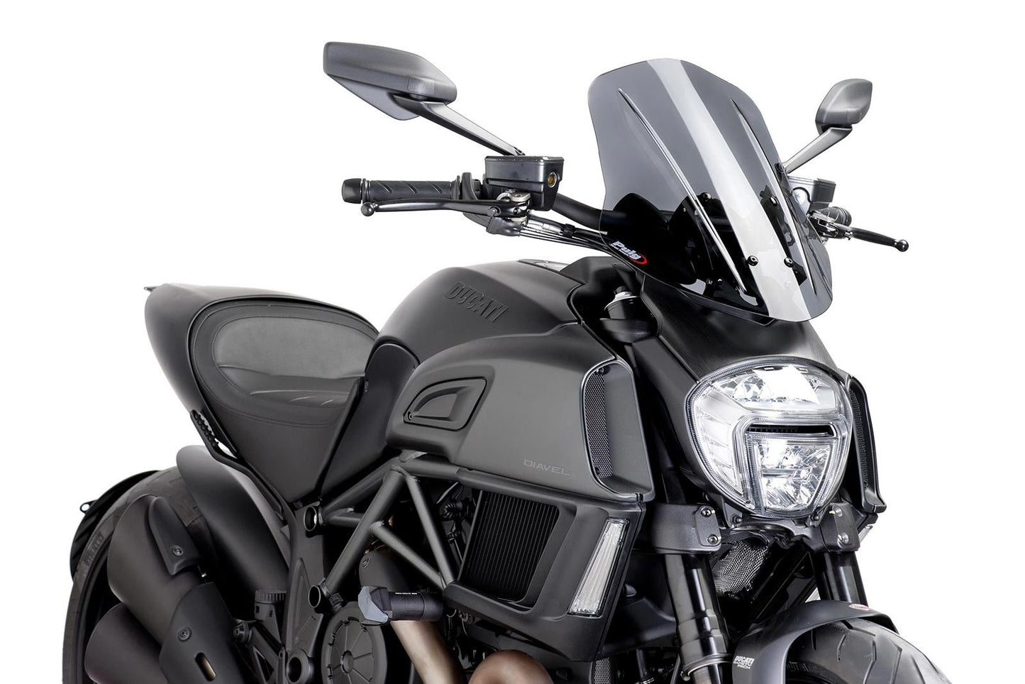 Windscreen for Ducati Diavel 2014–2018 (Touring) dark smoke