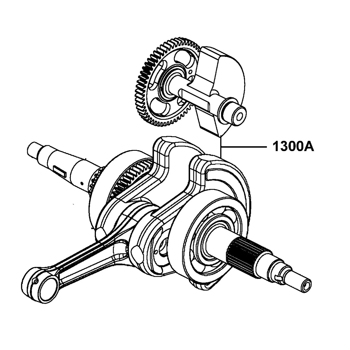 Crankshaft Kymco MXU 700 EX IRS 4X4, UXV 700 Sport EPS Euro 4, genuine