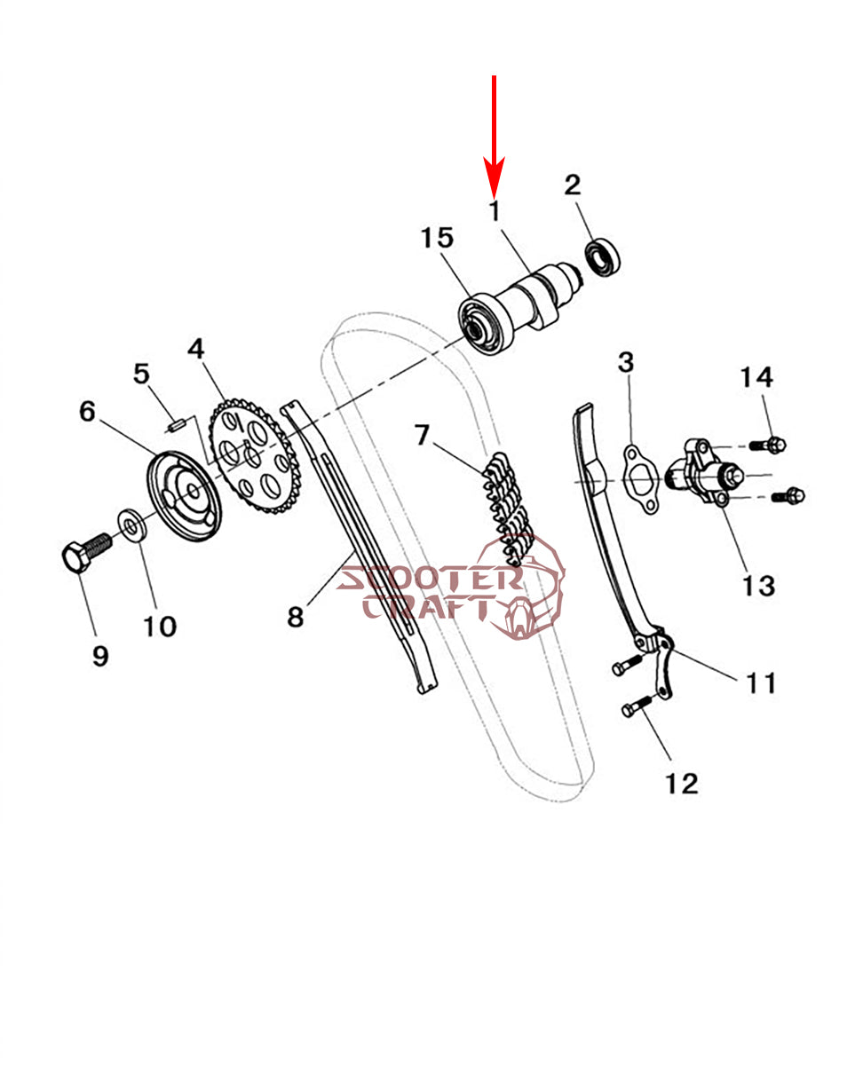 Camshaft Hisun HS400, Forge 400 2015-Up, Tactic 400 2017-Up, Massimo MSU 400, Knight 400