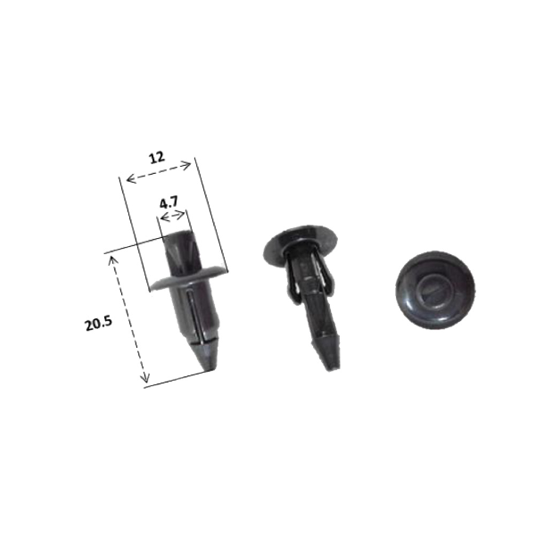 Plastic rivet clip for fairings RMS