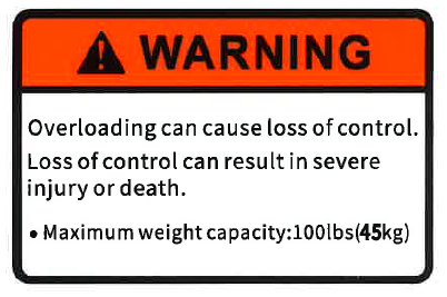 WARNING LABEL Qianjiang SFA 1000, genuine