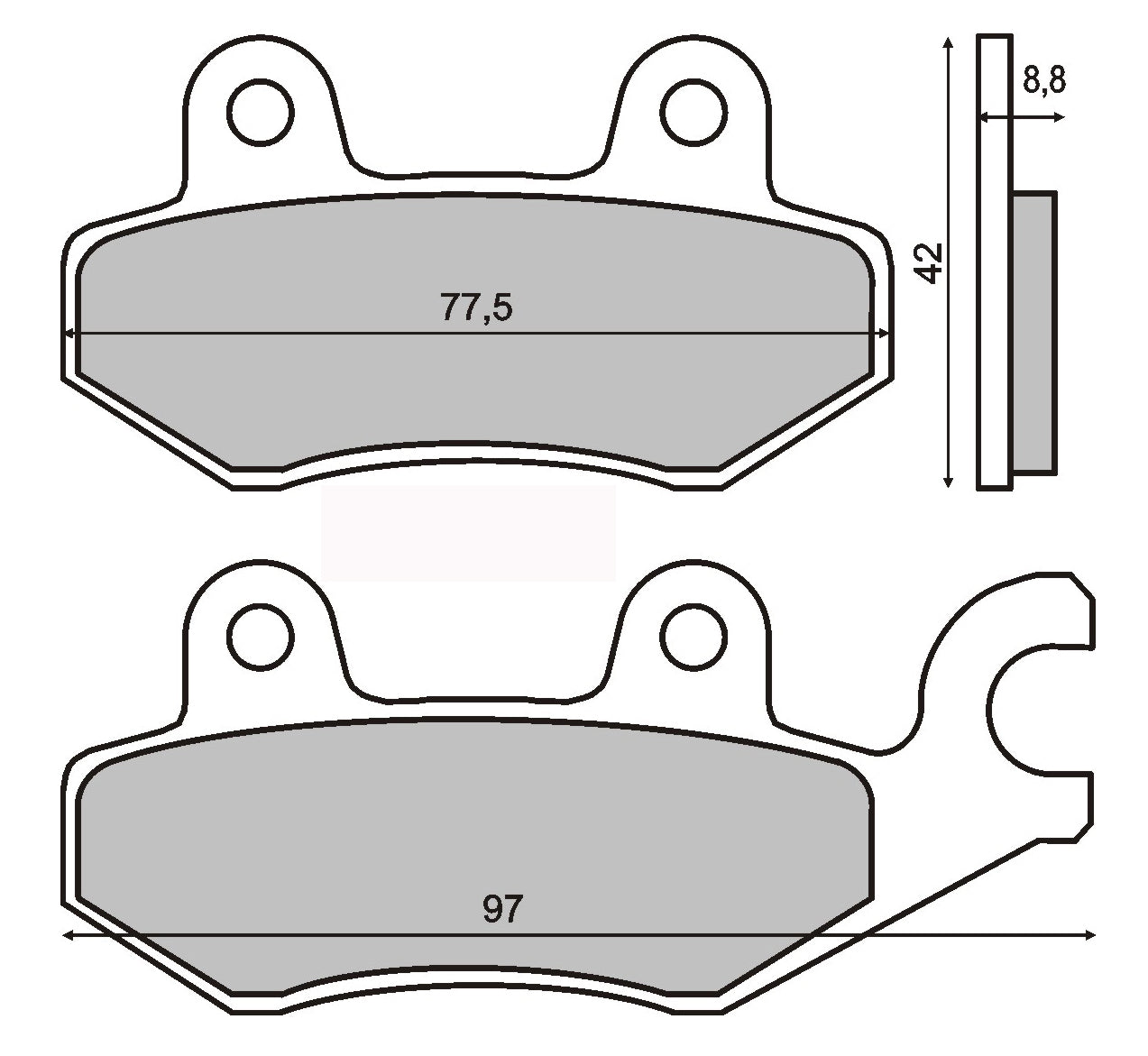 Front brake pads Super 9,BW50