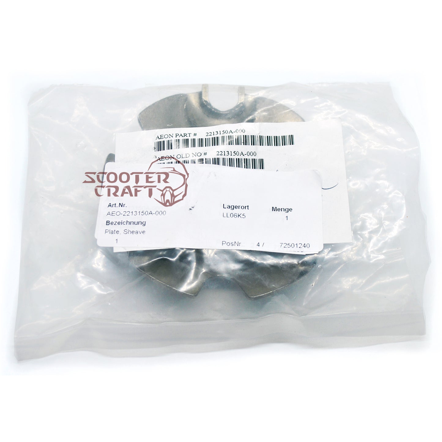 Drive face plate Aeon Cube 300, Crossland 300, Cobra 320, Elite 350, Urban 350i, Goes 300S, genuine