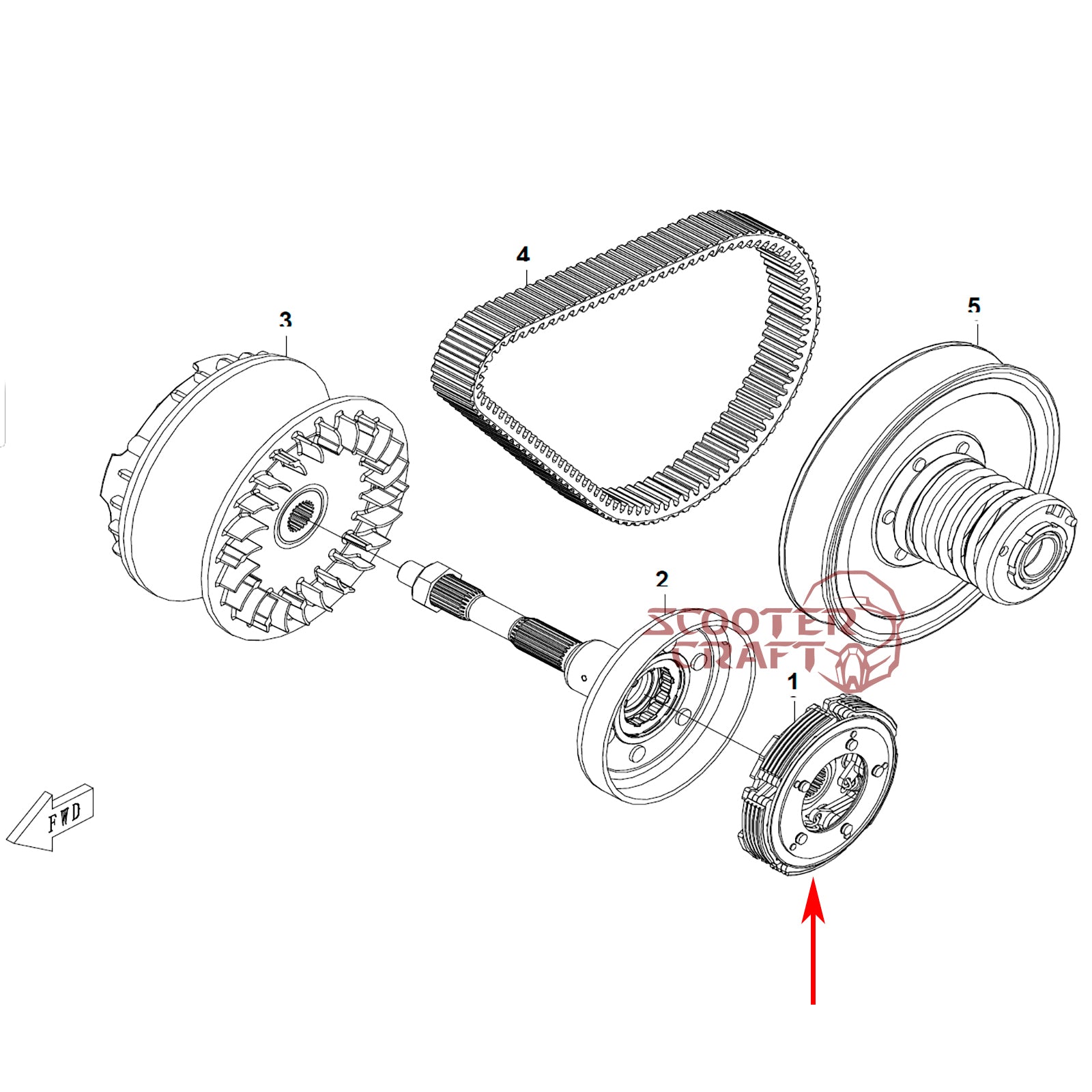 Clutch Carrier, Shaft HL, CF Moto CF500, CF600-3, CF625-C, CF188, X5, X6, Z6