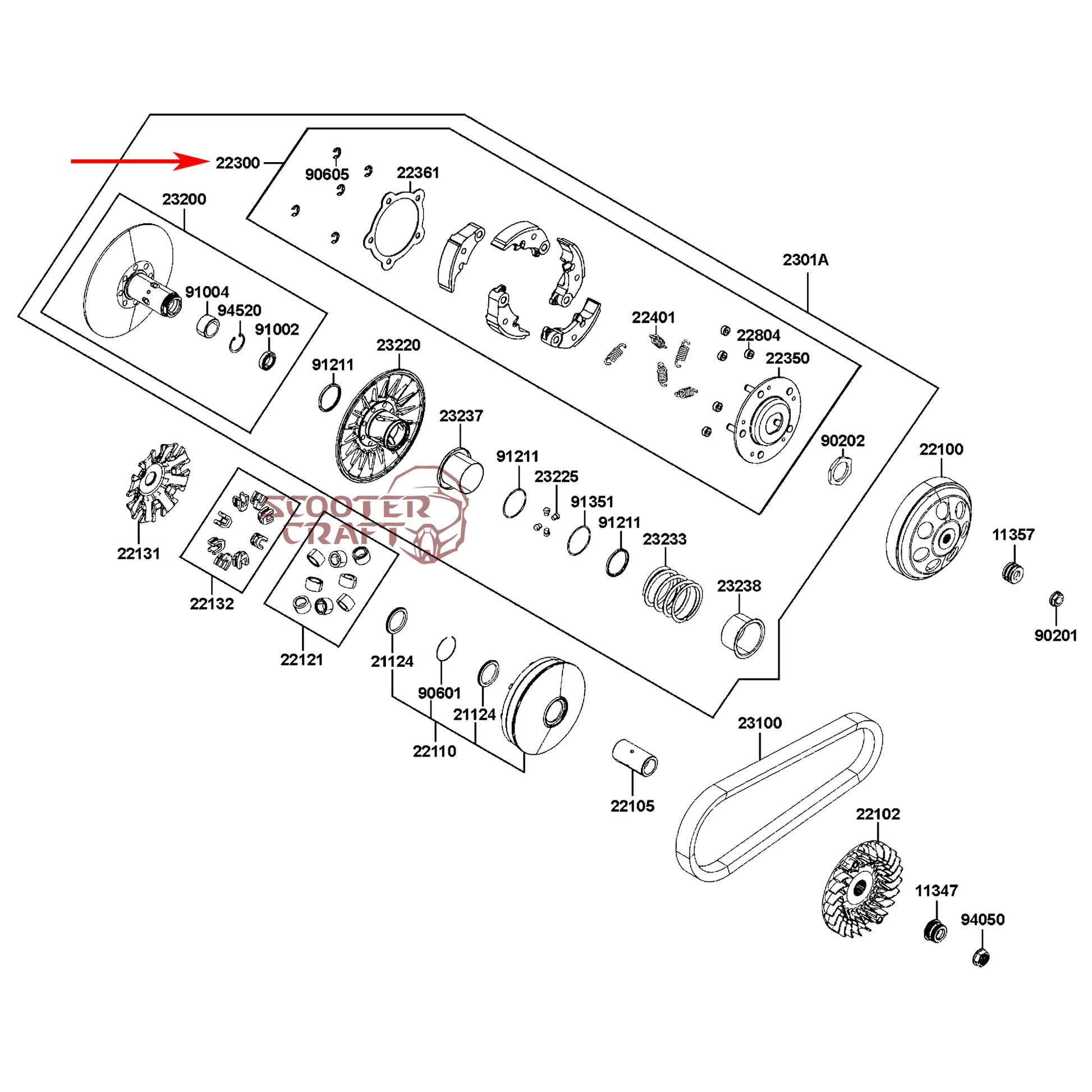 Clutch (drive plate) Kymco Xciting S 400i, Xciting VS 400i, OEM