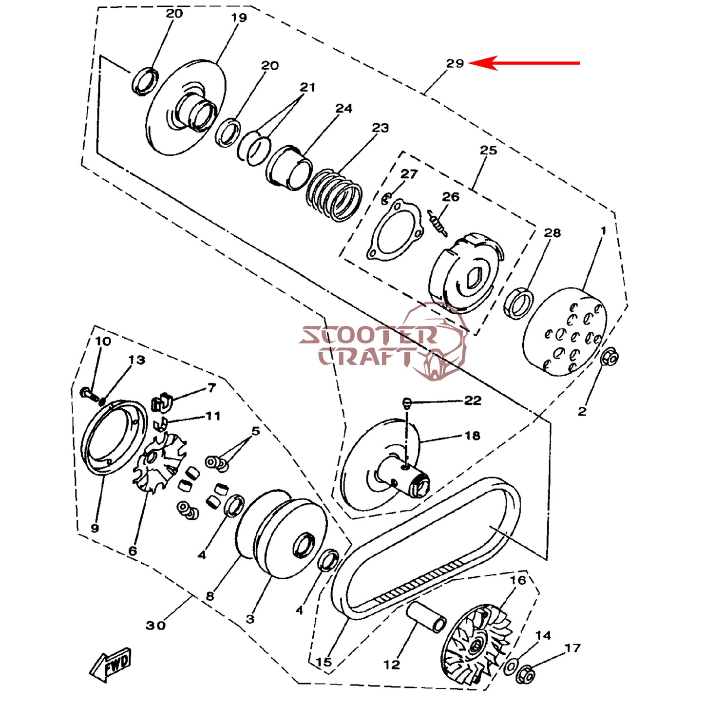 Torque Drive (Clutch Kit) 135 mm, Linhai ATV 260, ATV 300, LH260, LH300, Keeway Dragon 250