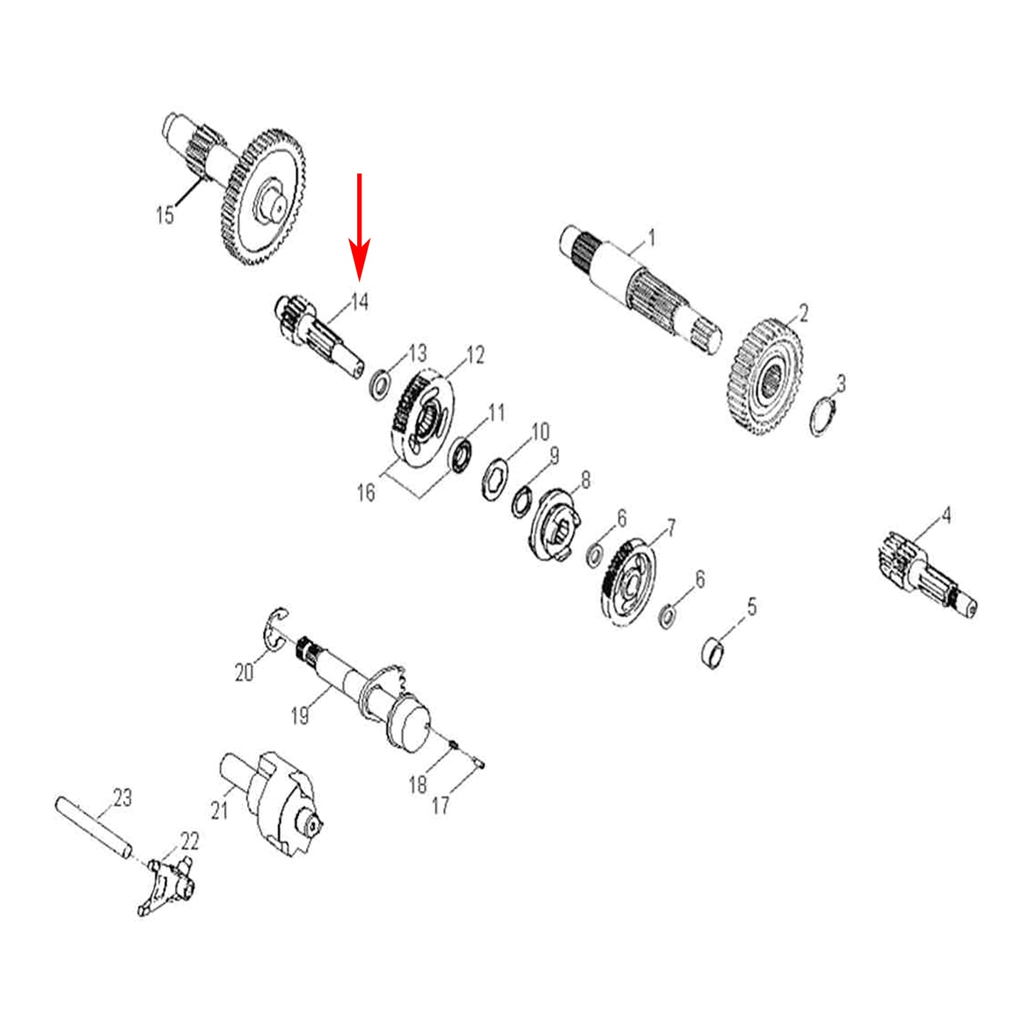 Transmission shaft Aeon Cobra 220, genuine