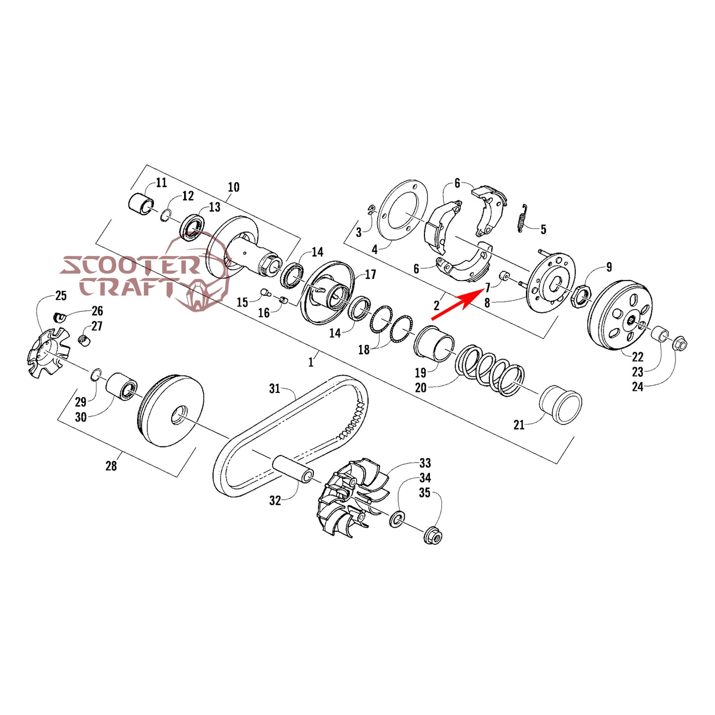 Clutch rubber damper Arctic Cat DVX 250 2X4 06-10, Utility 300 2X4 10-16, Alterra 300 2017-2024