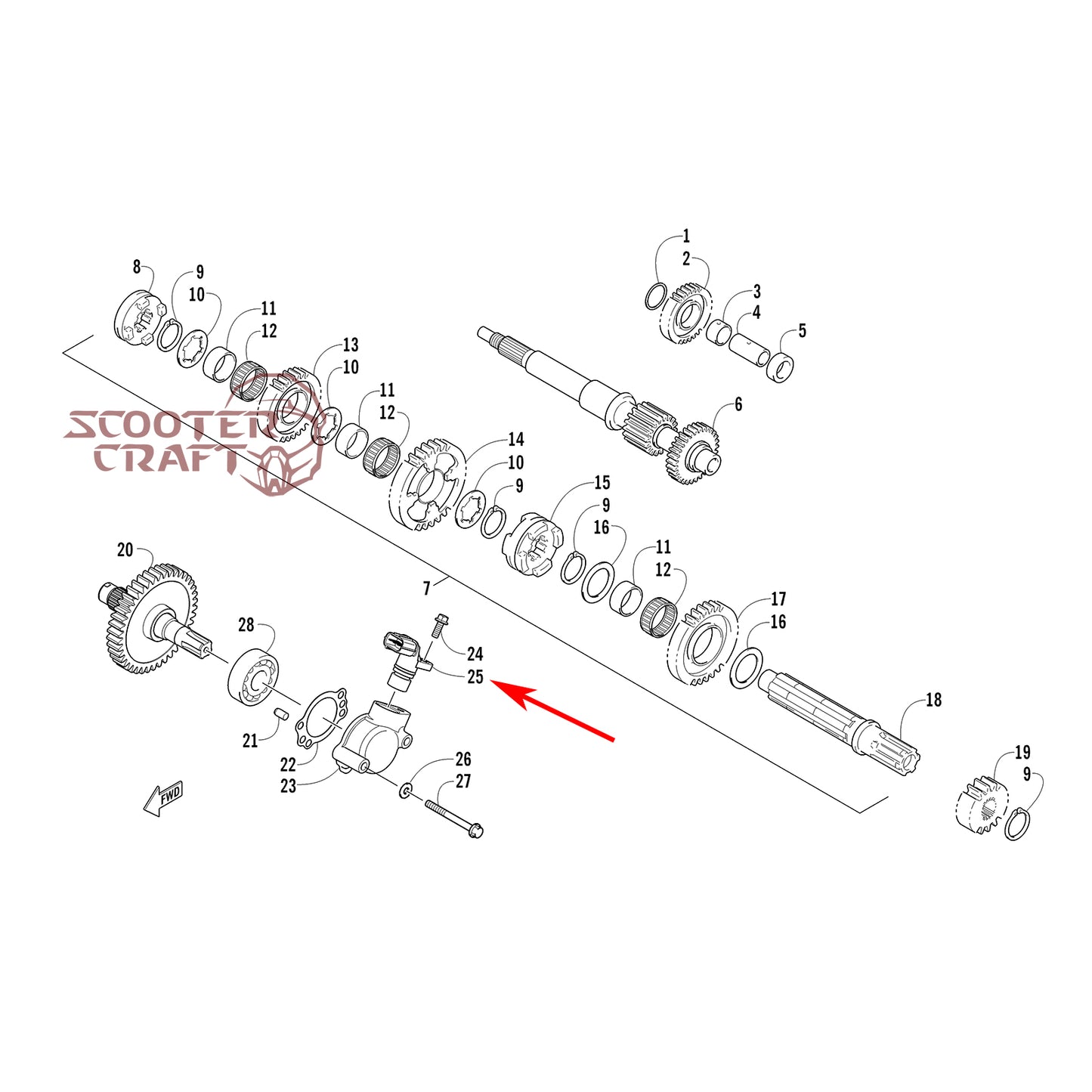 Speedometer sensor Arctic Cat ATV 366 4X4 Automatic, 400 TRV, 425 CR, Alterra 450, XC 450 EFI, UTV Prowler 500