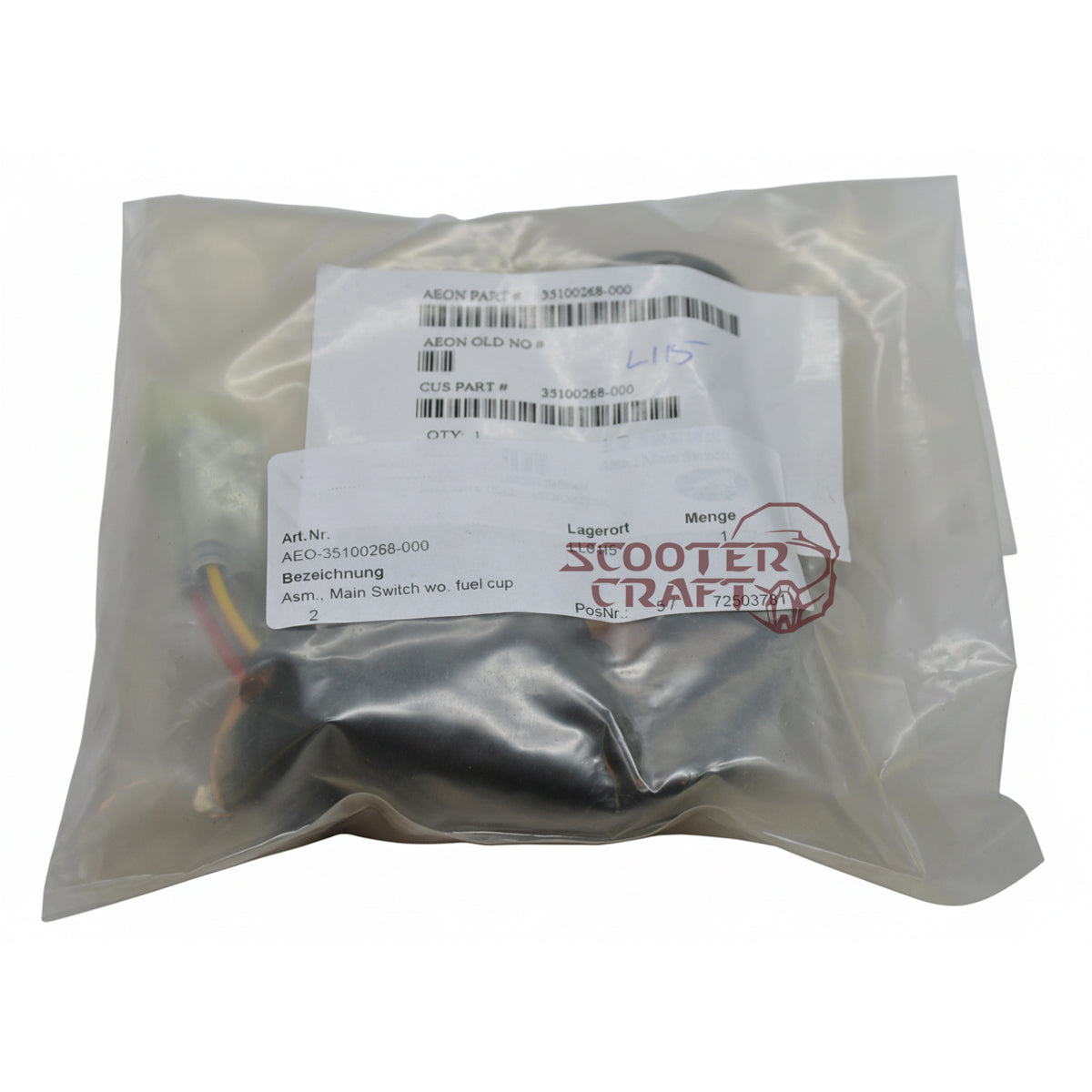 Asm., Main Switch wo. fuel cup Aeon, Cobra 400 EFI, Cobra 424, genuine