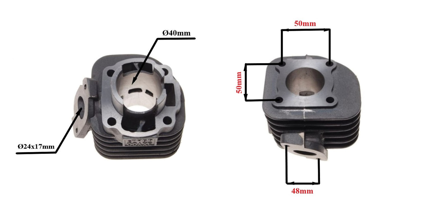 Cast-iron cylinder Yamaha Jog,Aprilia Scarabeo Minarelli horizontal 40 mm 2T