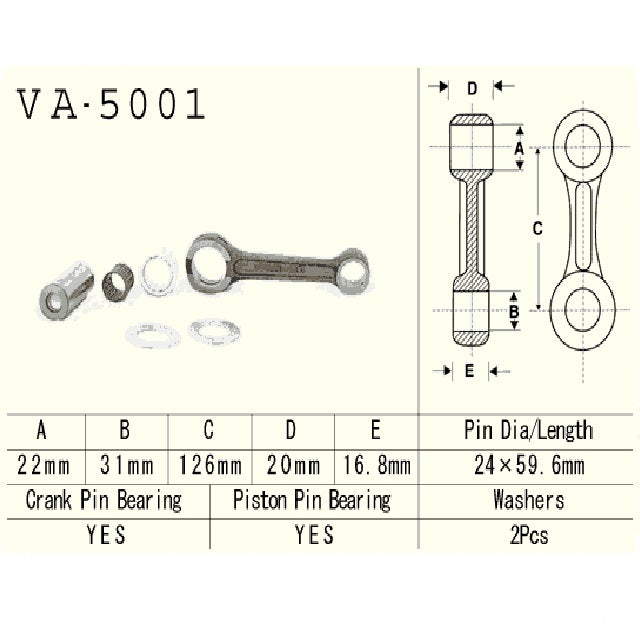 Connecting rod Honda CR250R 1984–2001