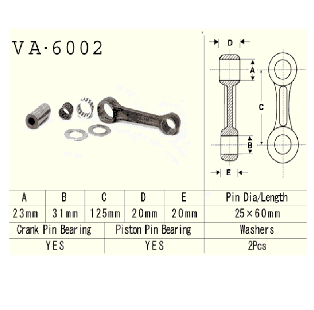 Connecting rod Yamaha YZ250 1990–1998