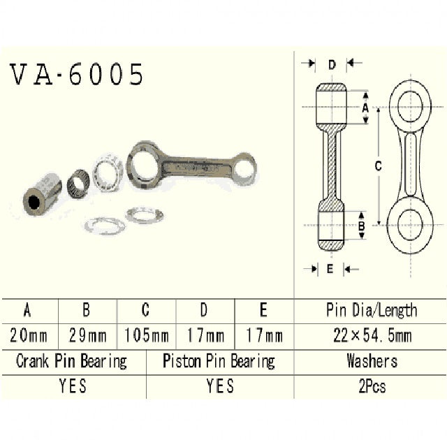 Connecting rod Yamaha YZ125 1986–1996