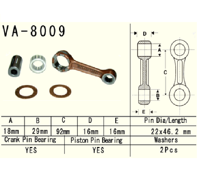 Connecting rod Kawasaki KX85 2001–2018,KX100 1998–2018