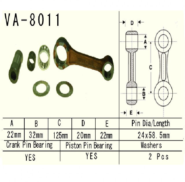 Connecting rod Kawasaki KX250 2002–2008