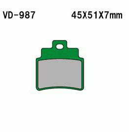 Brake pads Kymco KXR,MXU rear , Grand Dink front VD-987