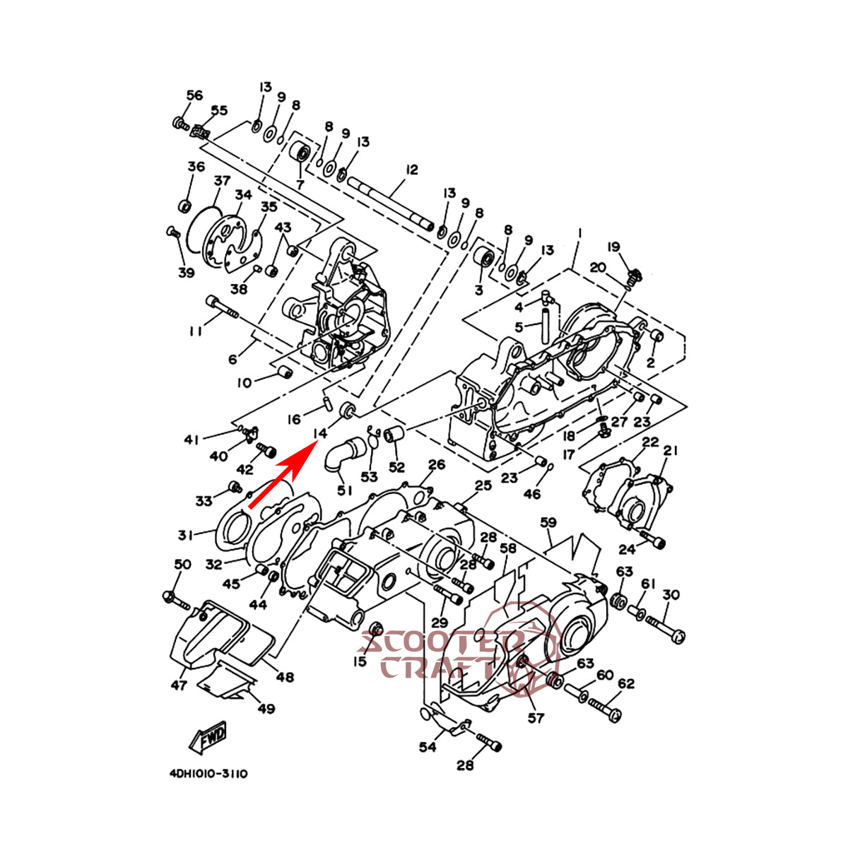 Oil Seal, crankshaft, left, Yamaha Cygnus 125 88-93, Maxter 150, Majesty 180, genuine 93102-22294