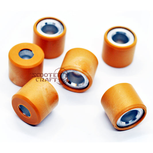 Variator rollers (weights) 19x17 mm, 7,4 g, Aprilia Scarabeo light 125 i.e., Piaggio X8 125, Vespa GTV 125 4T, genuine