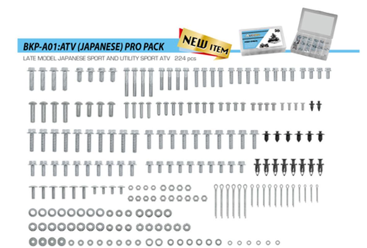 COMPLETE BOLT, NUT, WASHER, PIN AND COTTER PIN KIT FOR JAPANESE QUADS/ATVS (227 PIECES)