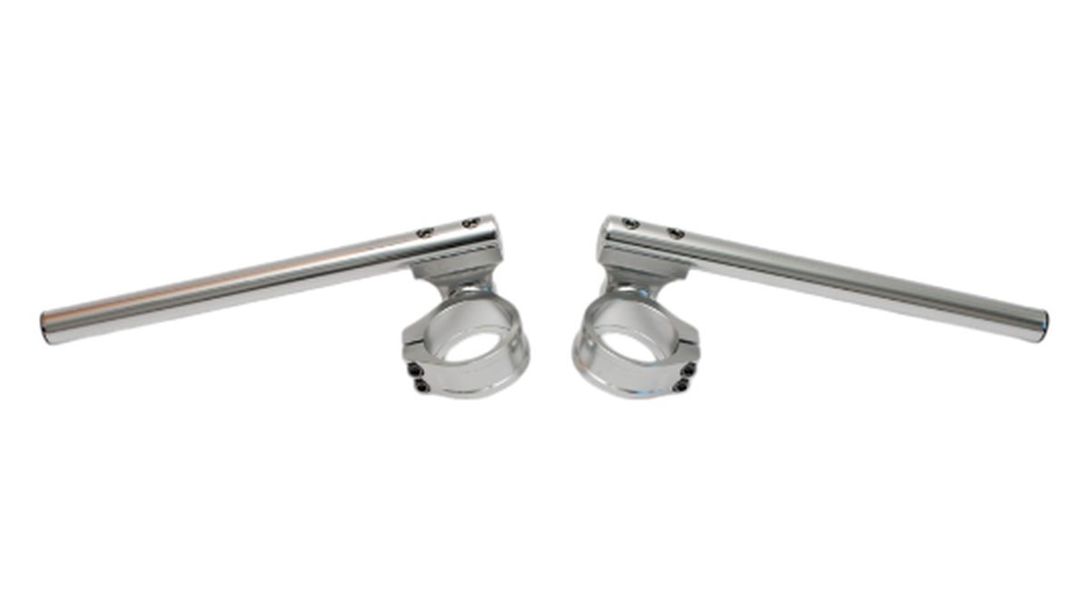 ADJUSTABLE TWO-PIECE STREET CLIP-ON HANDLEBAR 54MM SILVER