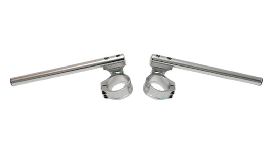ADJUSTABLE TWO-PIECE STREET CLIP-ON HANDLEBAR 54MM SILVER