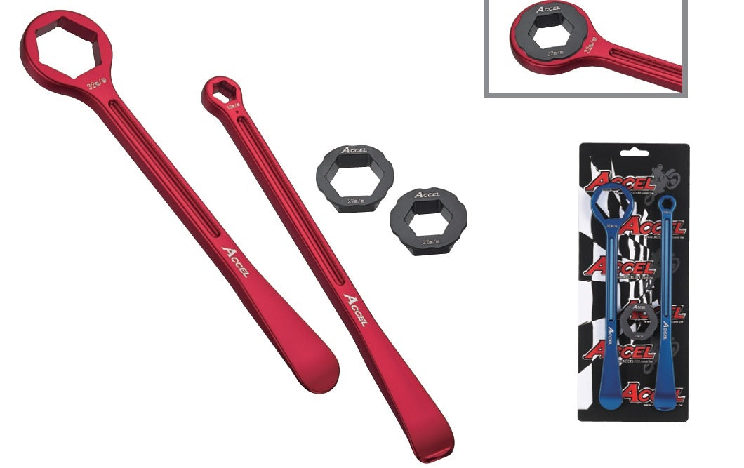 TIRE LEVER SET (23+24CM) ALU7075 FORGED WITH WRENCHES 10,13,22,27,32MM GOLD