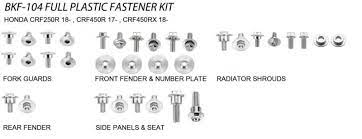 COMPLETE PLASTIC BOLT KIT HONDA CRF 250R 18-20, CRF 450R 17-20, CRF 450RX 18-20 (BKF-104)