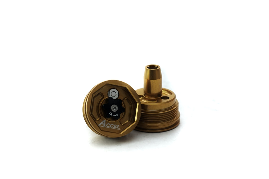FRONT FORK UPPER ADJUSTABLE NUT CAP (SET 2 PCS) HONDA CRF 450R 09-14 YAMAHA YZ/YZF 450/250/125/X 06-20, WRF 450/250 12-20, KAWASAKI KXF 450 08-14, SUZUKI RMZ 250 19, GAS GAS GOLD (SET 2 PCS)