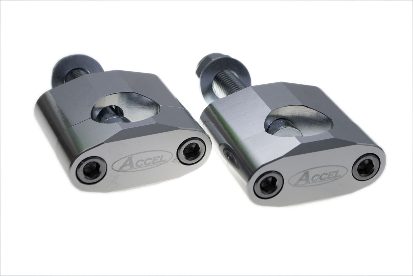 HANDLEBAR RISER (28.6MM) HEIGHT 34MM WITH M12 BOLT SILVER (BM-02SV28)