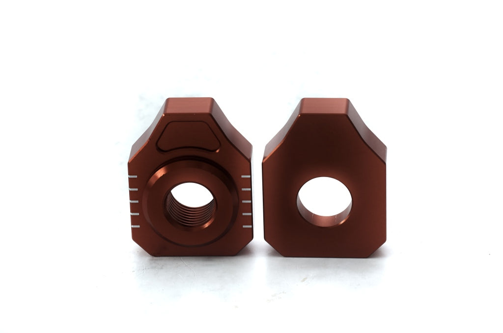 REAR AXLE TENSIONER WITH BOLT KTM SX 65 16-20, HUSQVARNA TC 65 17-20 ORANGE (SET-2PCS)