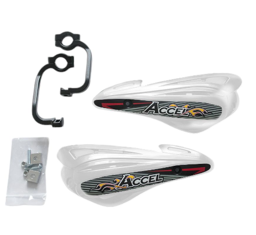 HANDGUARDS WITH ALUMINUM MOUNTING MX (22+28MM) (ALU-BLACK, PLASTIC-WHITE)