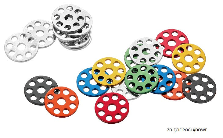 ALUMINUM WASHER FOR M6 BOLTS (SET OF 10 PCS) OUTER DIAMETER 25 MM GREEN