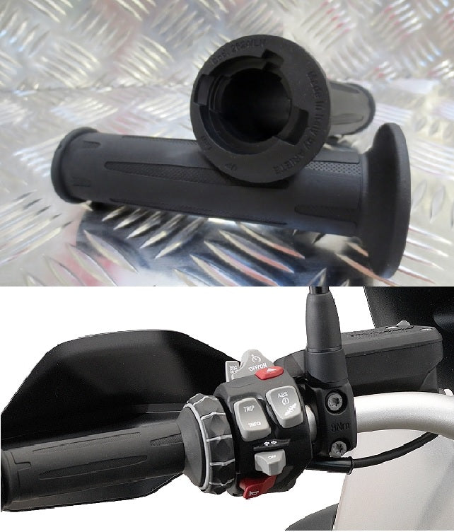 ROAD BMW GRIPS FOR HEATED HANDLES AND MULTI-CONTROL SYSTEM (125 mm) WITH HOLE BLACK (Ø 26+26 mm) (BMW PATTERN)