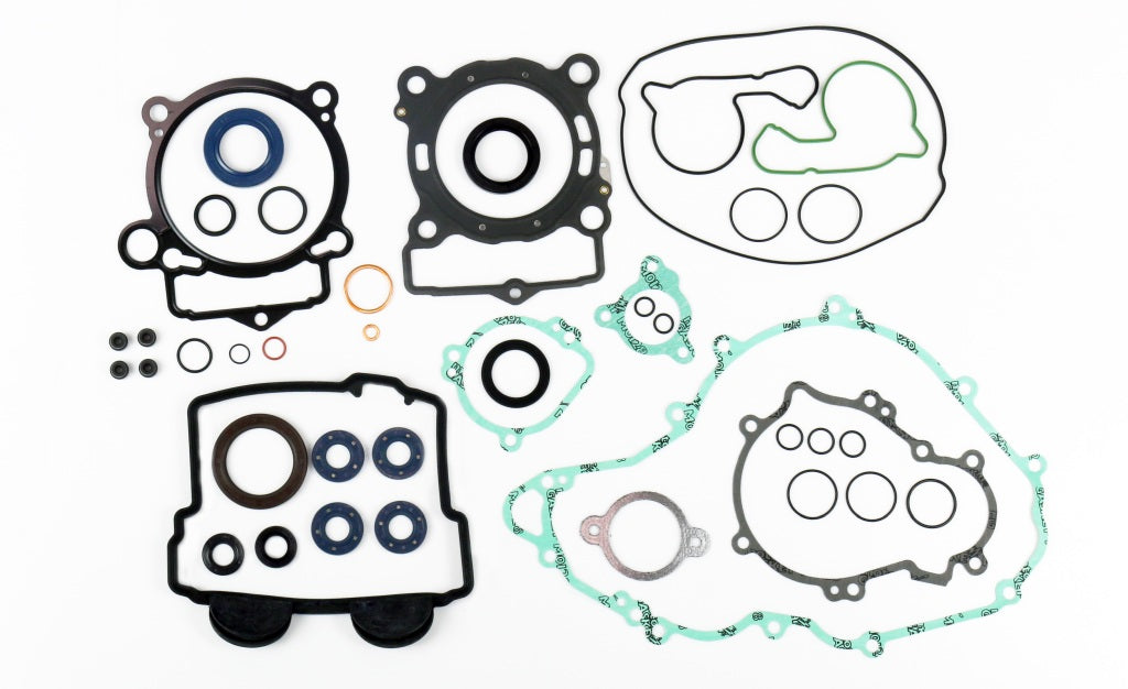 Gasket set KTM SXF 250 13-15, EXCF 250 14, HUSQVARNA FC 250 14-15 (with oil seals) - replaces P400270850063, SXF 250 06-12, EXCF 250 05-13 (with Valve Cover Gasket)