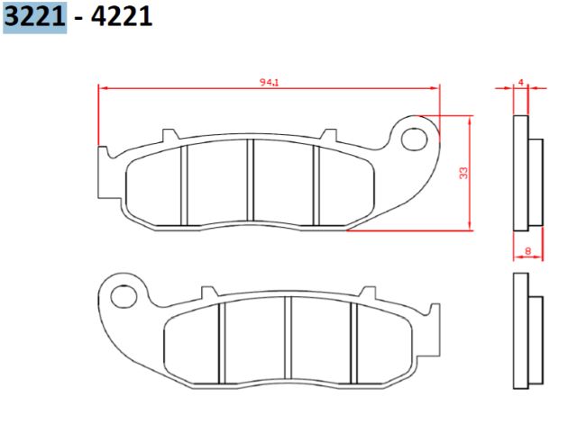 BRAKE PADS KH664 FANTIC ENDURO/SUPER MOTARD 50/125/250 13- FRONT (FT 3221)