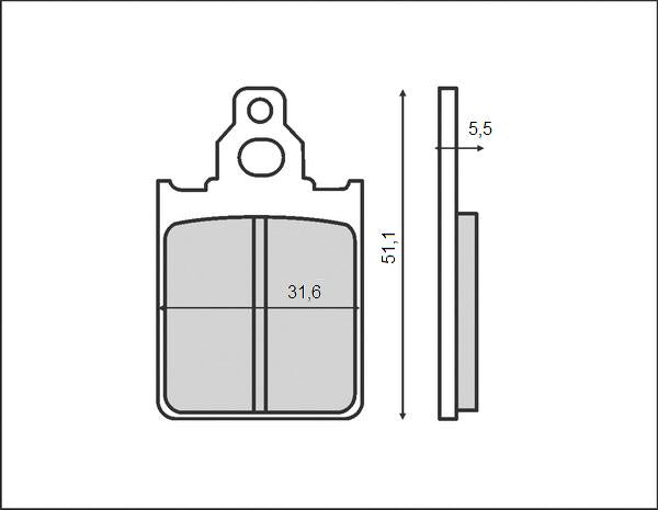BRAKE PADS KH186 (ORGANIC) PIAGGIO/VESPA, FRONT