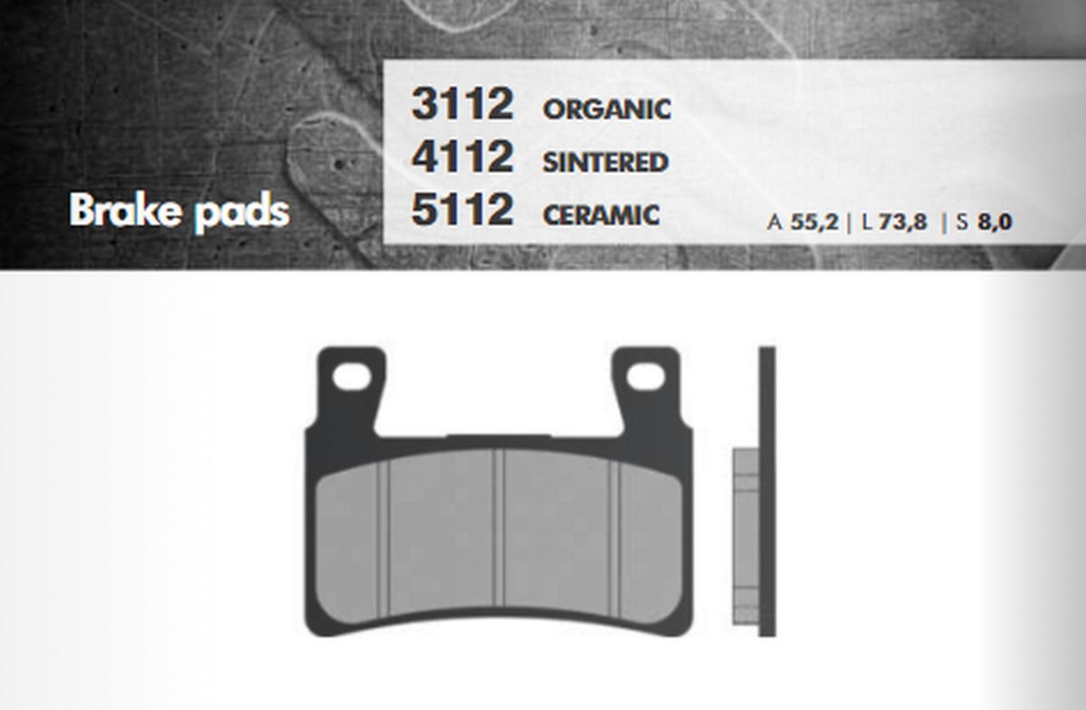 BRAKE PADS KH265 / KH296 (ORGANIC) FRONT