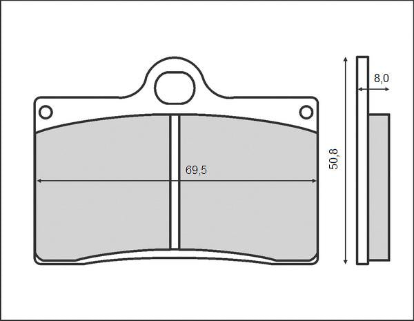 BRAKE PADS KH095 (ORGANIC) BREMBO, FRONT