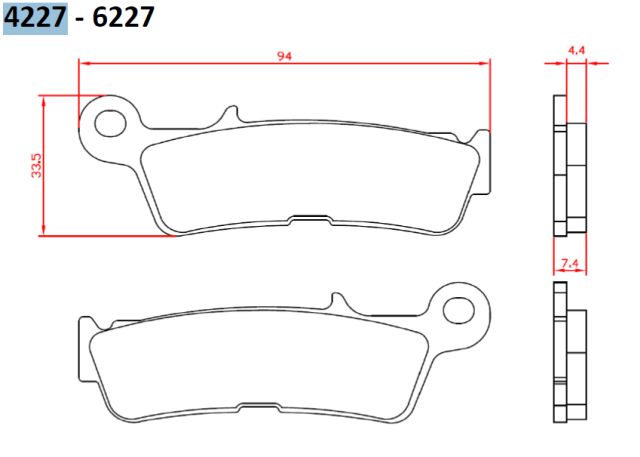 BRAKE PADS KH755 SINTERED METALLIC (GOLD) YAMAHA YZ450 20- FRONT (FT 4227)