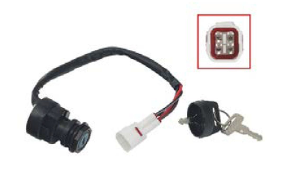 IGNITION SWITCH YAMAHA YFM 80 BADGER '95-'01, YFM 80 GRIZZLY '05-'08, YFM 80R RAPTOR '02-'08, YFB 250 '94-'00, YFM 350 BIG BEAR/MOTO 4/WOLVERINE/WARRIOR '95-'01, YFM 400 KODAK '93-'01, YFM 660 GRIZZLY '98-'01 (OEM: 4GB-82510-00-00)